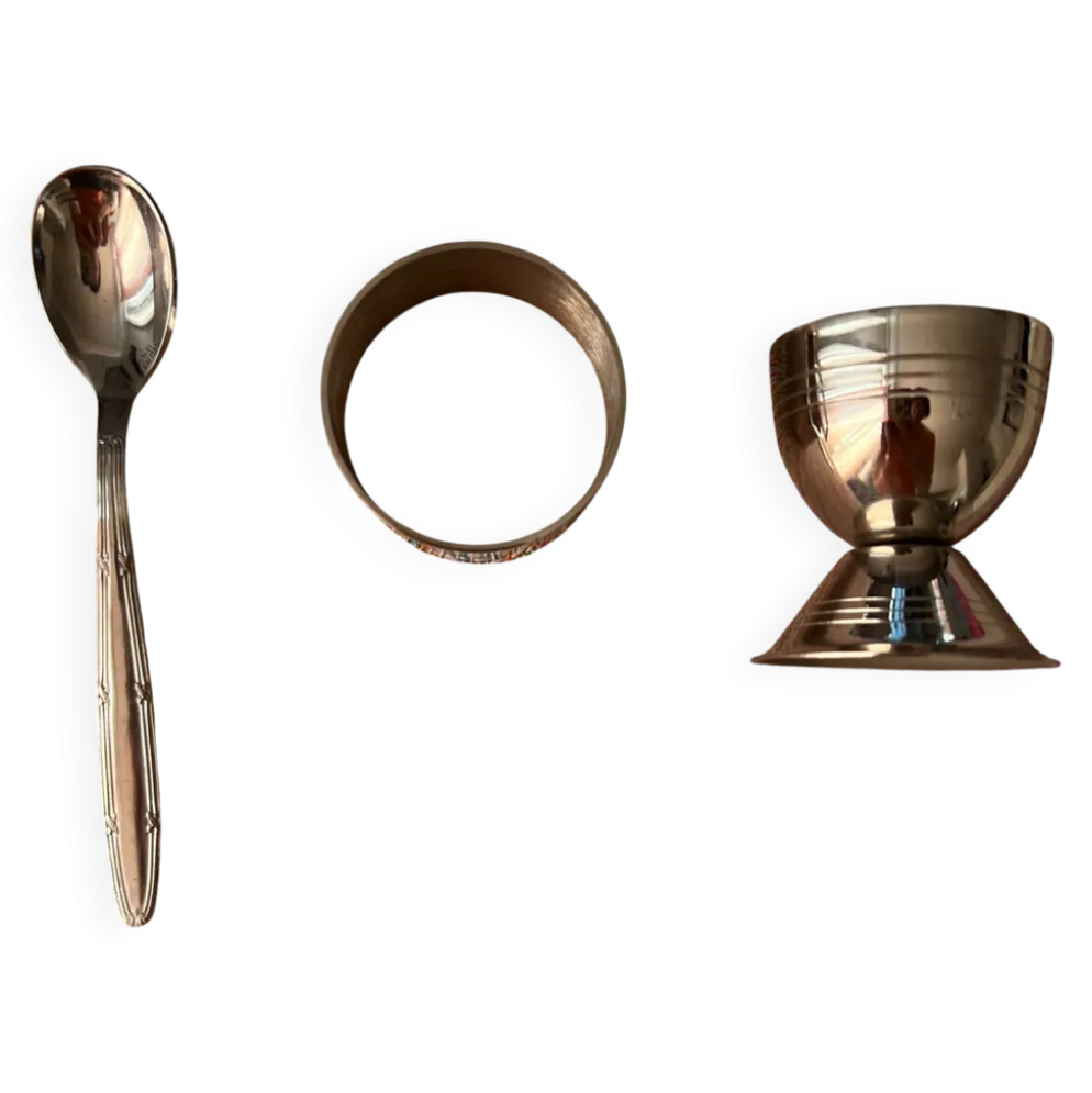 Set coquetier inox vintage 70’s