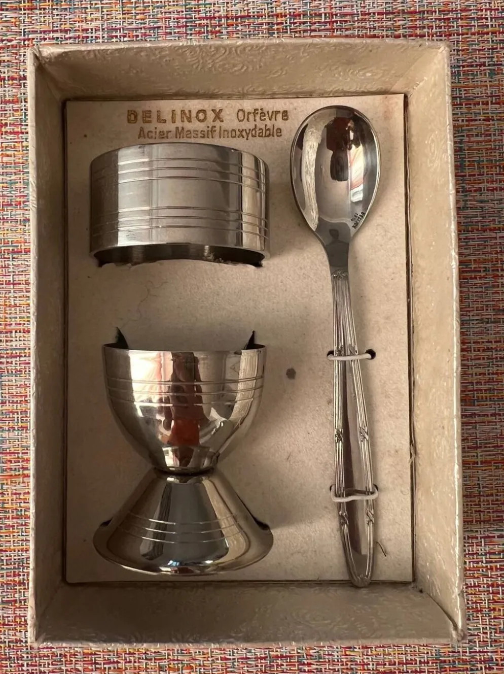 Set coquetier inox vintage 70’s