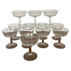 Set 12 coupes champagne « arabesque » verre