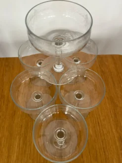 Set 6 coupes champagne gravées Louis XVI