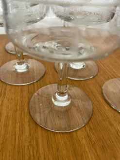 Set 6 coupes champagne gravées Louis XVI