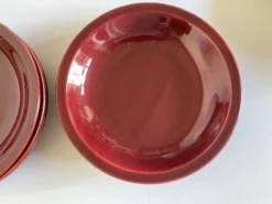 Set de 5 assiettes calotte mid century faience de Longchamp 1970