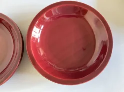 Set de 5 assiettes calotte mid century faience de Longchamp 1970