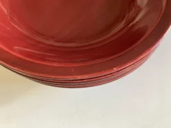 Set de 5 assiettes calotte mid century faience de Longchamp 1970