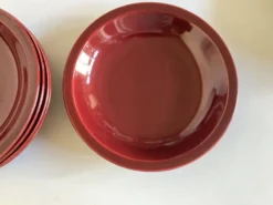 Set de 5 assiettes calotte mid century faience de Longchamp 1970