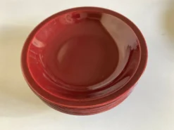 Set de 5 assiettes calotte mid century faience de Longchamp 1970