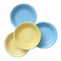 Set de 4 assiettes calottes / creuses en céramique, BOCH, vintage