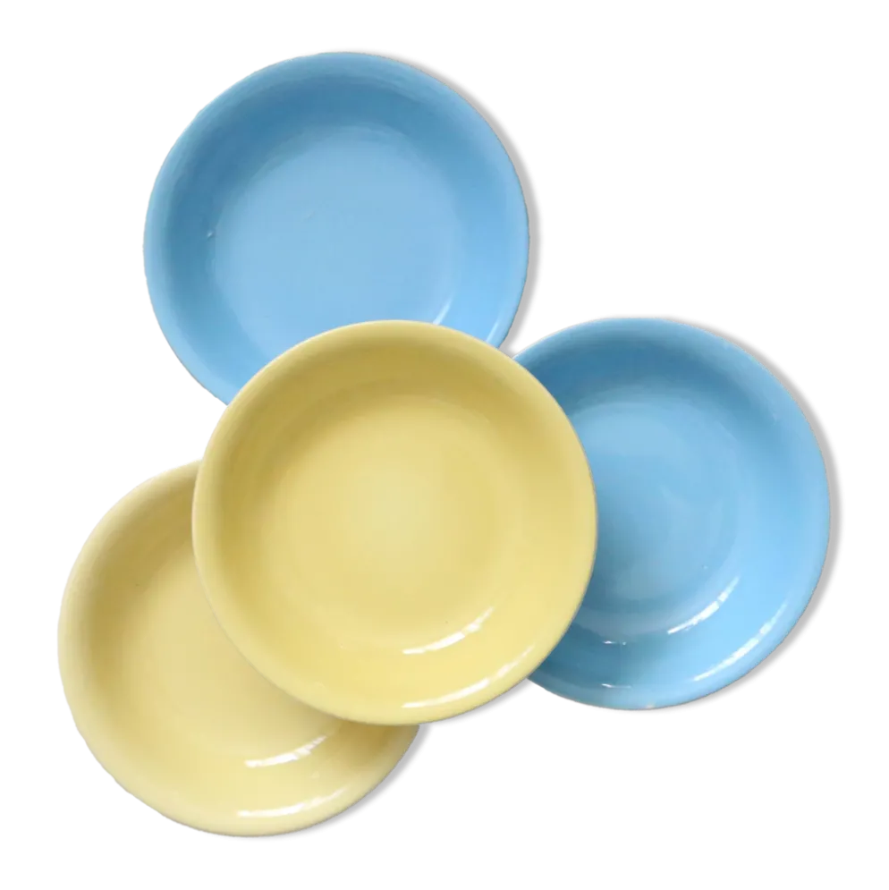 Set de 4 assiettes calottes / creuses en céramique, BOCH, vintage