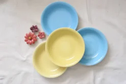 Set de 4 assiettes calottes / creuses en céramique, BOCH, vintage