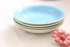 Set de 4 assiettes calottes / creuses en céramique, BOCH, vintage