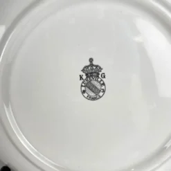 Set de 6 assiettes calottes Modèle Réverbère par KG Lunéville, motif tulipe & rose