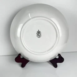 Set de 6 assiettes calottes Modèle Réverbère par KG Lunéville, motif tulipe & rose