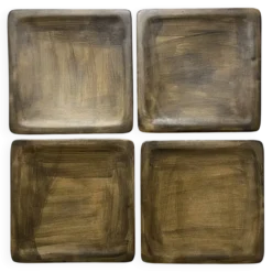 Set de 4 assiettes carrées « galerie de la Courtine »
