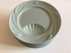 Set de 6 assiettes céladon de Sarreguemines 1950