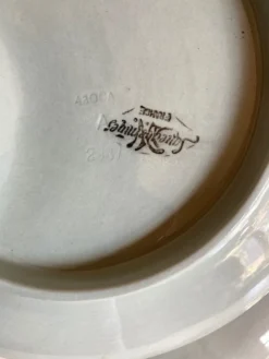 Set de 6 assiettes céladon de Sarreguemines 1950