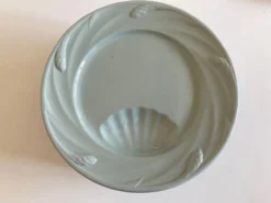 Set de 6 assiettes céladon de Sarreguemines 1950