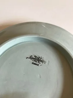 Set de 6 assiettes céladon de Sarreguemines 1950