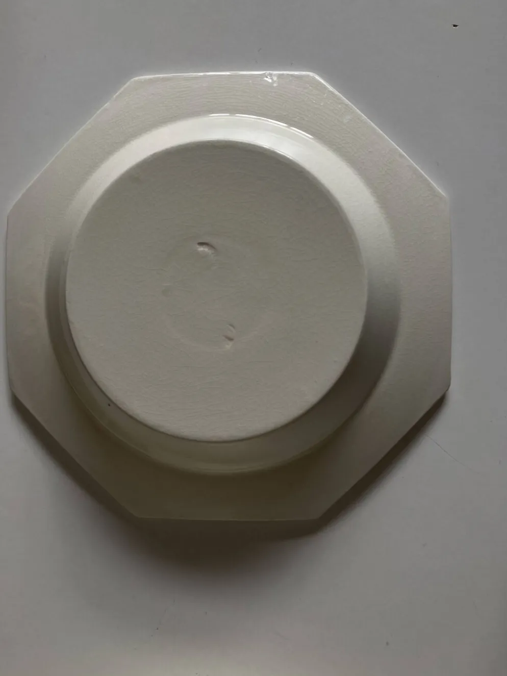 Set de 5 assiettes Creil Montereau octogonales perles