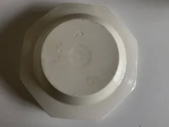 Set de 5 assiettes Creil Montereau octogonales perles