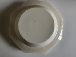 Set de 5 assiettes Creil Montereau octogonales perles