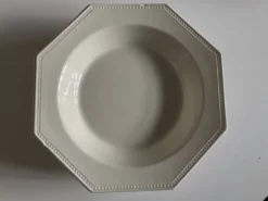 Set de 5 assiettes Creil Montereau octogonales perles
