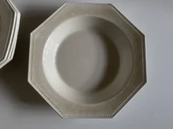 Set de 5 assiettes Creil Montereau octogonales perles