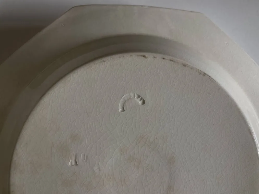 Set de 5 assiettes Creil Montereau octogonales perles