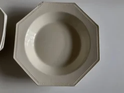 Set de 5 assiettes Creil Montereau octogonales perles