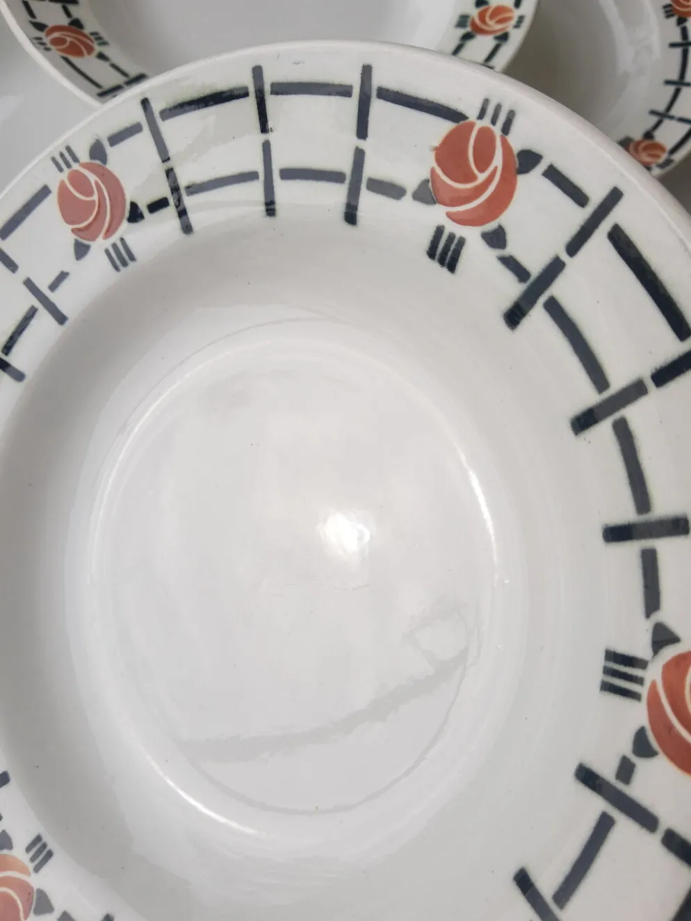 Set de 6 assiettes creuses anciennes St Amandinoise St Amand vintage