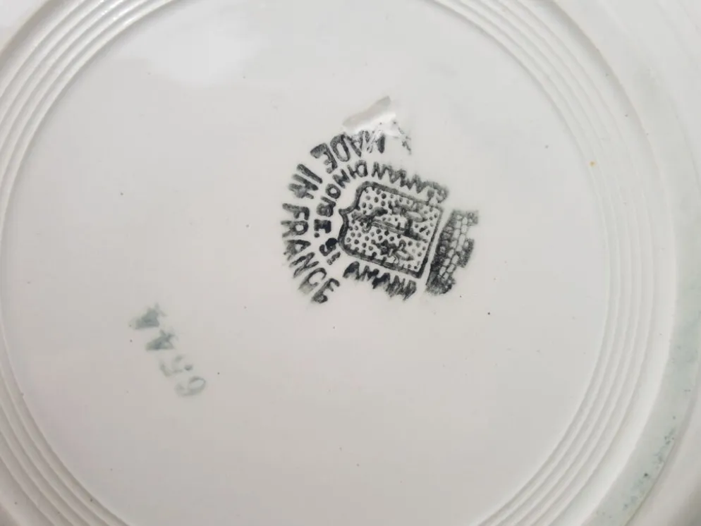 Set de 6 assiettes creuses anciennes St Amandinoise St Amand vintage