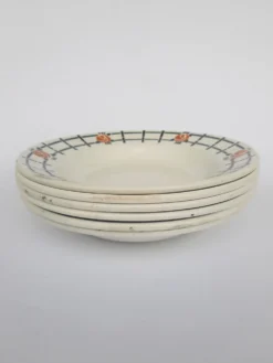 Set de 6 assiettes creuses anciennes St Amandinoise St Amand vintage