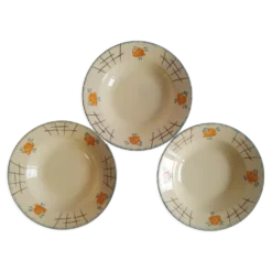 Set de 3 assiettes creuses anciennes vintage