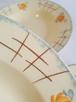 Set de 3 assiettes creuses anciennes vintage