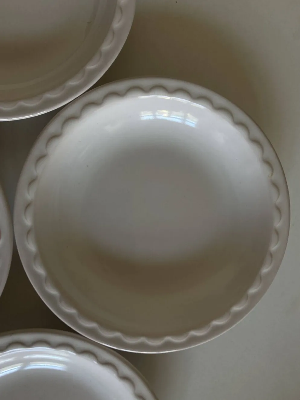 Set de 4 assiettes creuses Festons de Pierre Motton Gien 1970