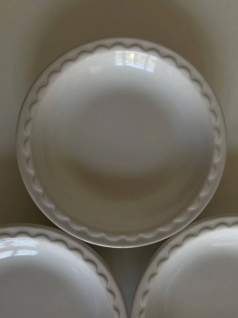 Set de 4 assiettes creuses Festons de Pierre Motton Gien 1970