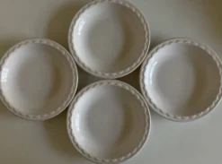 Set de 4 assiettes creuses Festons de Pierre Motton Gien 1970