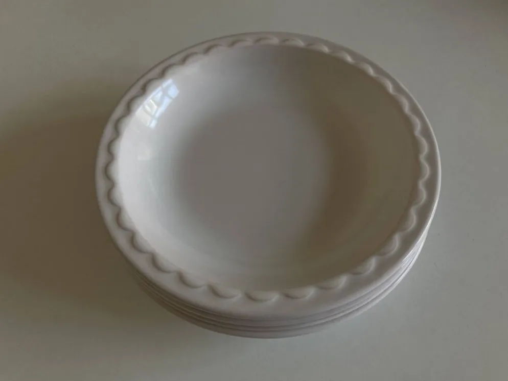 Set de 4 assiettes creuses Festons de Pierre Motton Gien 1970