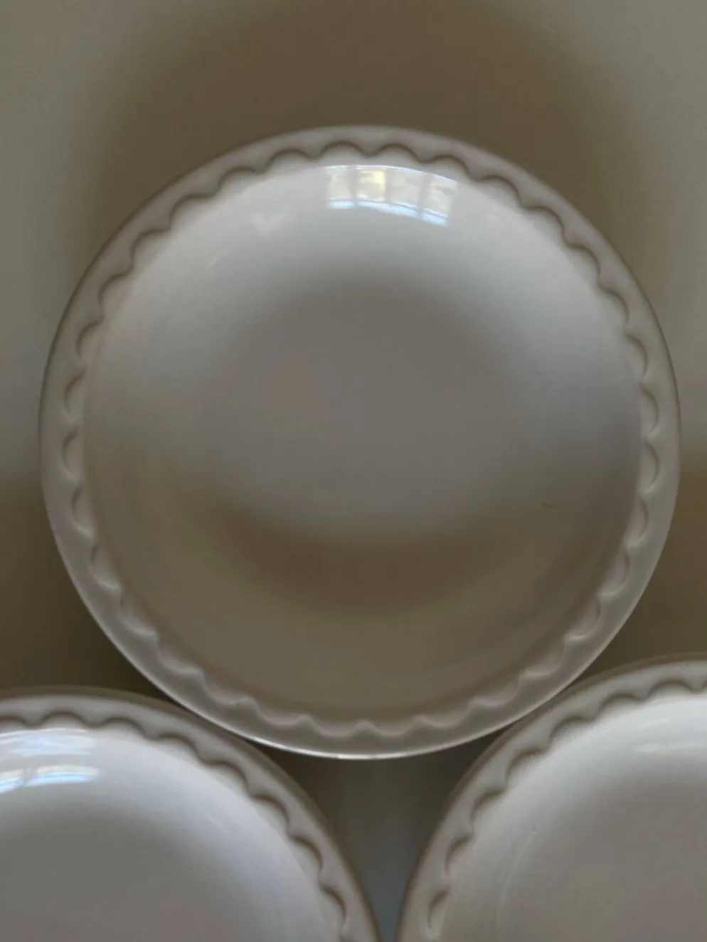 Set de 4 assiettes creuses Festons de Pierre Motton Gien 1970