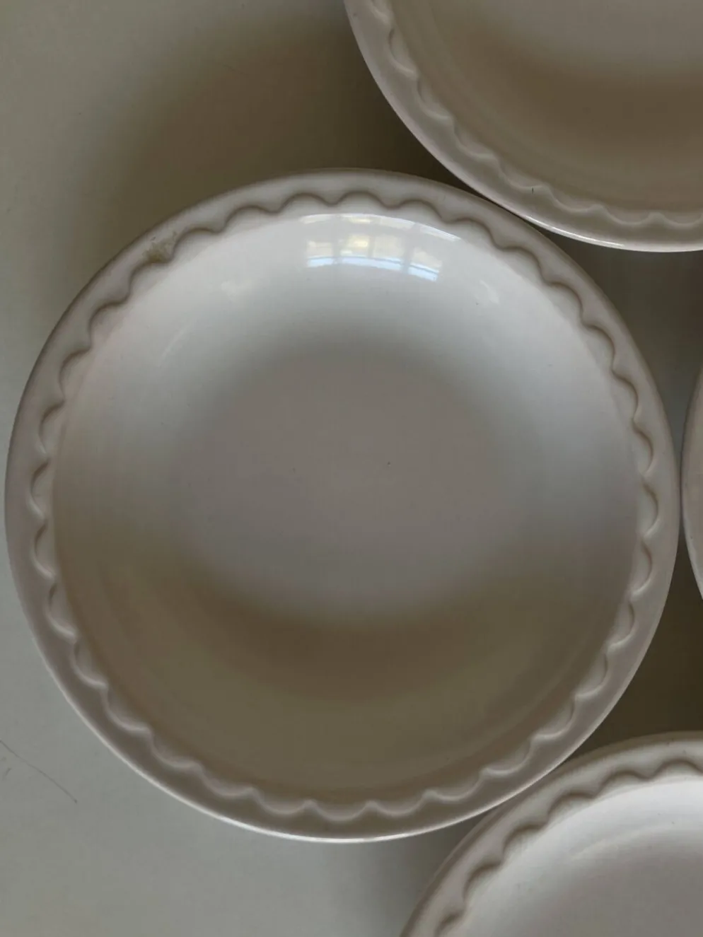 Set de 4 assiettes creuses Festons de Pierre Motton Gien 1970