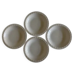 Set de 4 assiettes creuses Festons de Pierre Motton Gien 1970