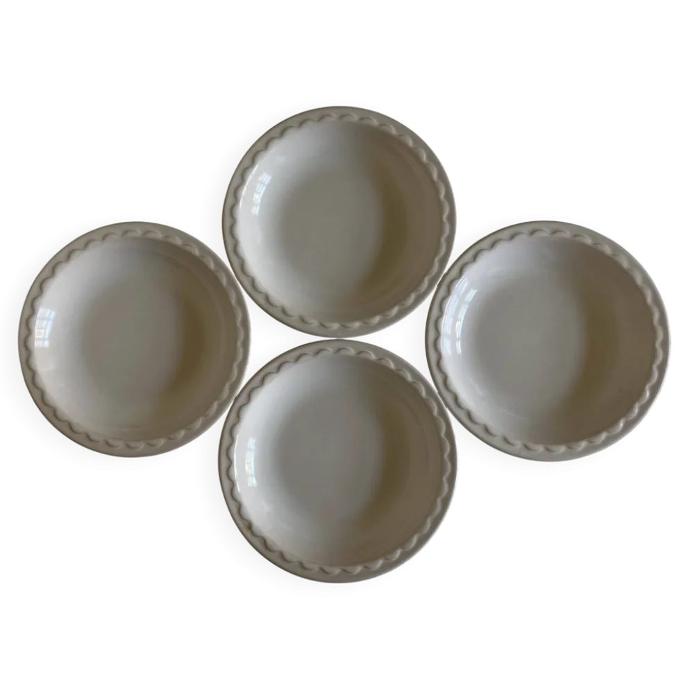 Set de 4 assiettes creuses Festons de Pierre Motton Gien 1970