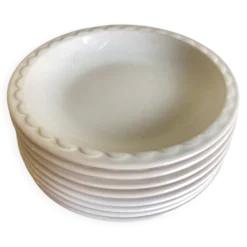 Set de 8 assiettes creuses Festons de Pierre Motton pour Gien 1970