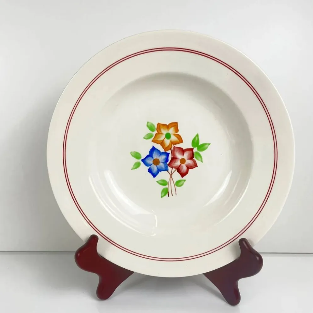 Set de 5 assiettes creuses "La ruche", Moulins des loups, XXe