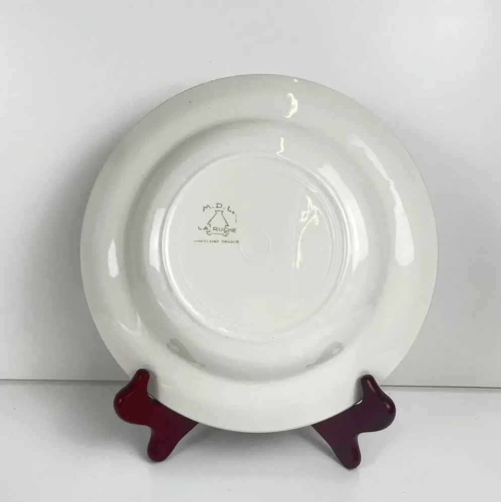Set de 5 assiettes creuses "La ruche", Moulins des loups, XXe
