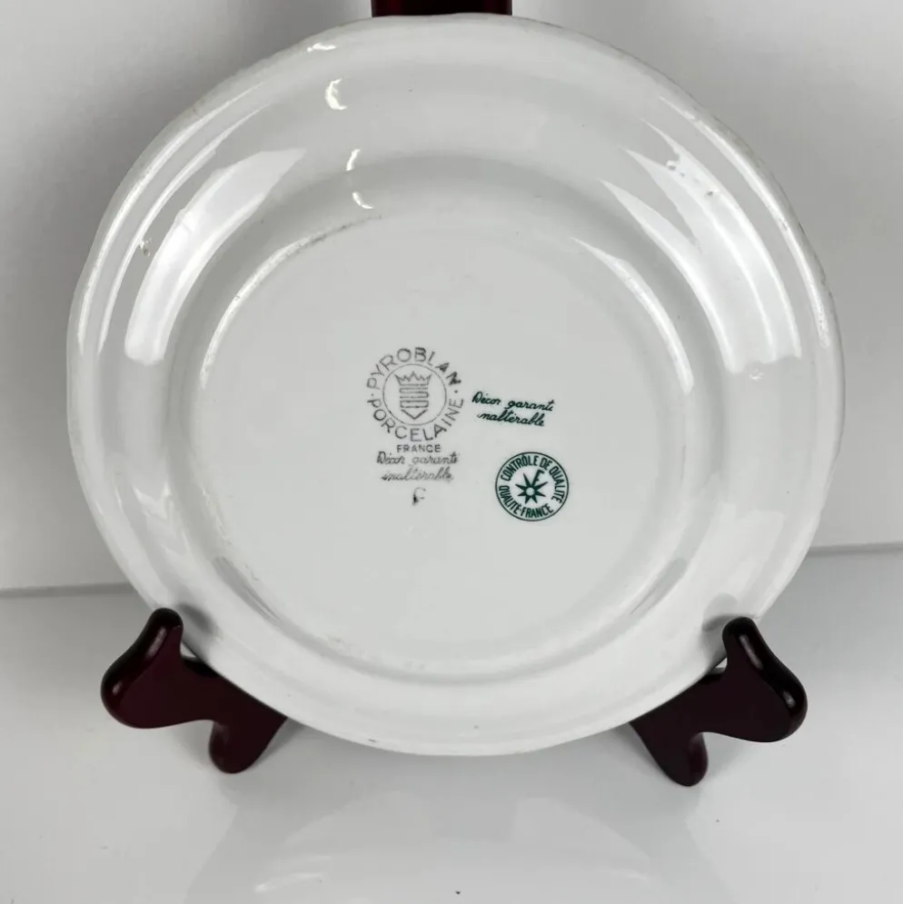 Set de 4 assiettes à dessert "Agreste", Sarreguemines, fin XXe, Pyroblan