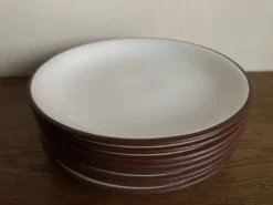 Set de 8 assiettes dessert en terre émaillée KMK scandinaves 1965