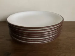 Set de 8 assiettes dessert en terre émaillée KMK scandinaves 1965