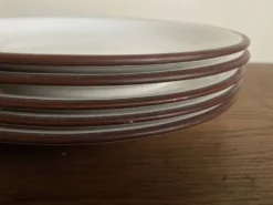 Set de 8 assiettes dessert en terre émaillée KMK scandinaves 1965