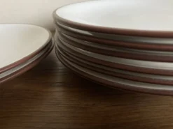 Set de 8 assiettes dessert en terre émaillée KMK scandinaves 1965
