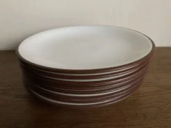 Set de 8 assiettes dessert en terre émaillée KMK scandinaves 1965